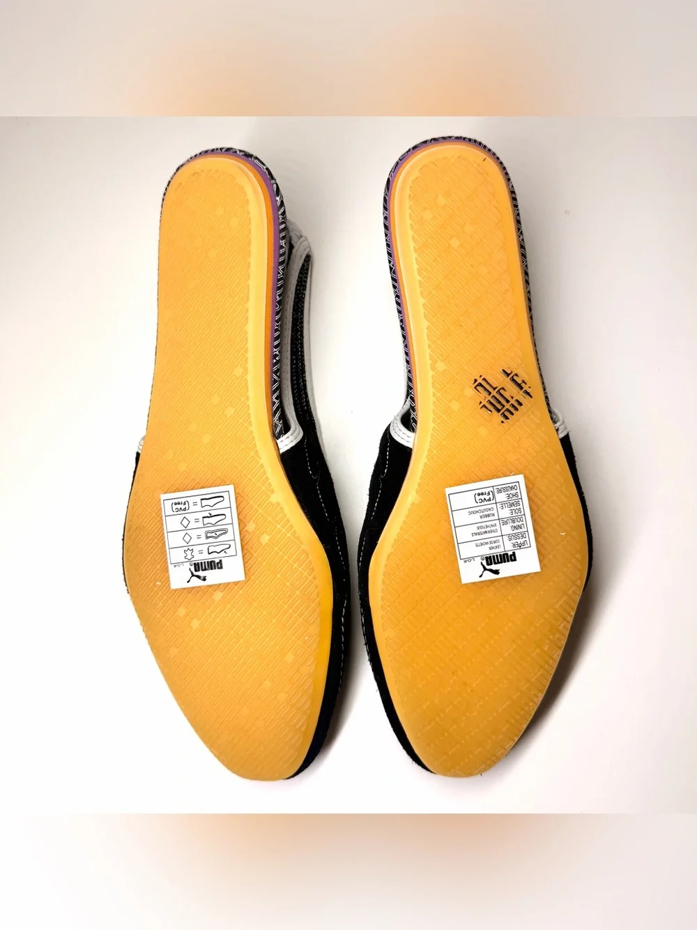 Puma Women's Slingy Black and White Slip-On Ballet Flats Sandals Size- 8